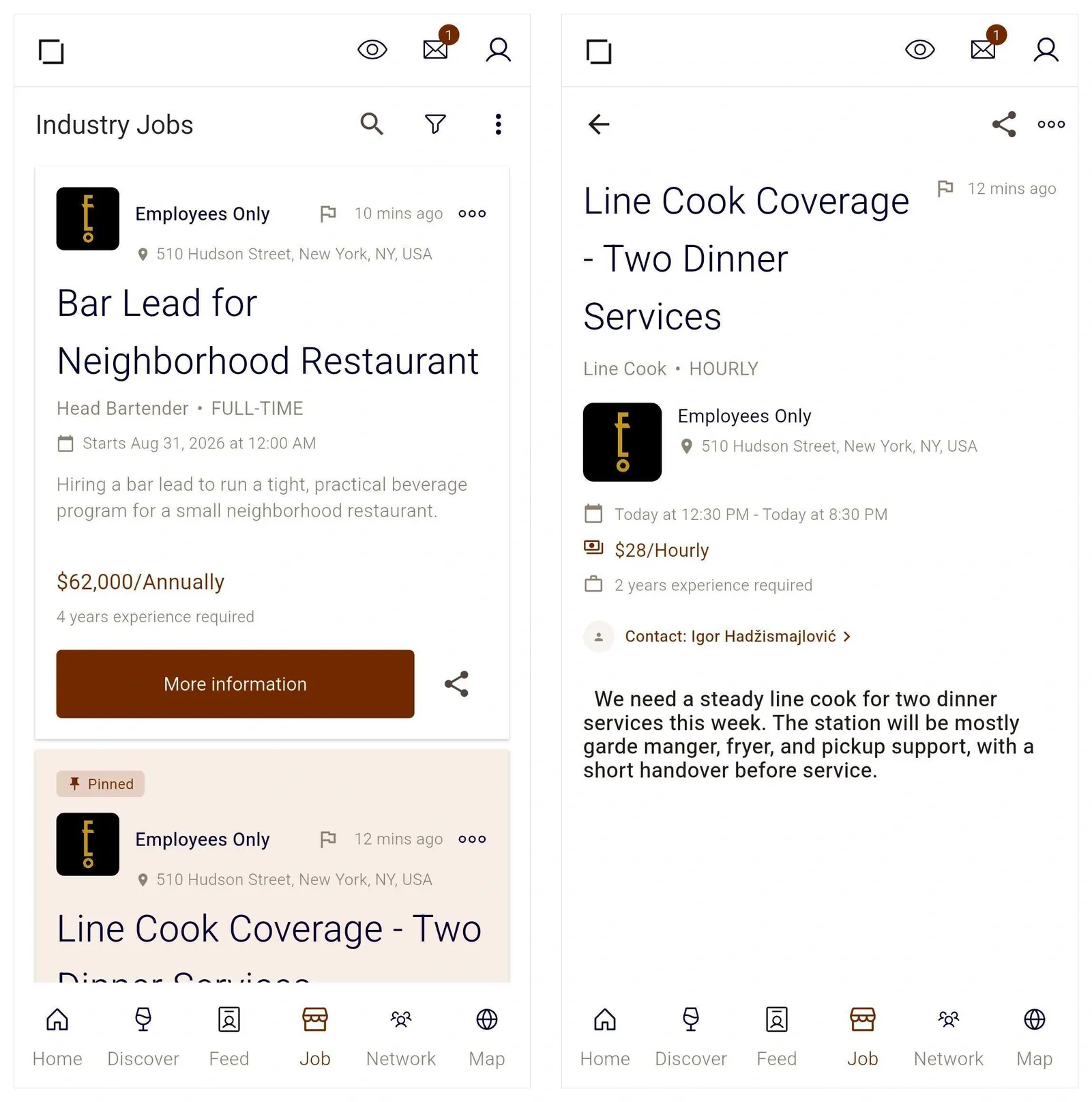 The feed: events, masterclasses, recipes, jobs, discussion