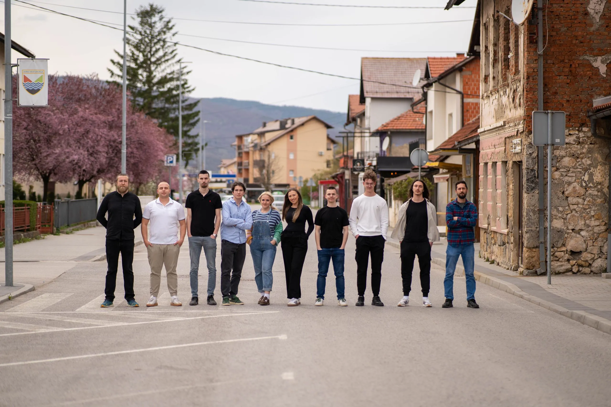 The team outside the studio in Gornji Vakuf-Uskoplje